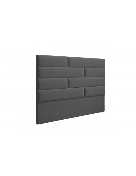 Tête De Lit En Velours, Couleur Gris Foncé, Berlin, Marque Cosmopolitan Design