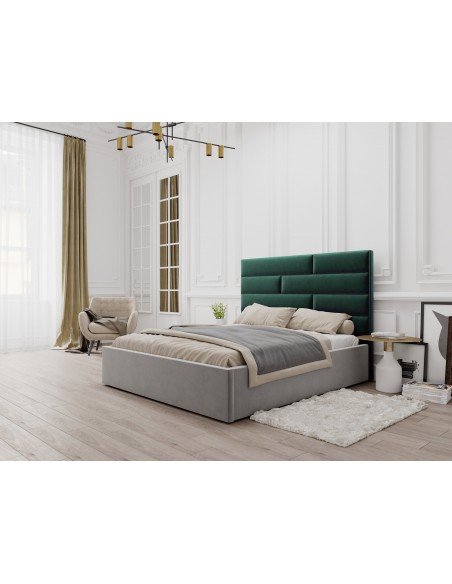 Tête De Lit En Velours, Couleur Vert Bouteille, Berlin, Marque Cosmopolitan Design