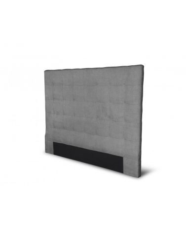 Tête de lit capitonnée en tissu OBED motif carré grise 140 x 120 cm Tête de lit capitonnée en tissu OBED motif carré grise 140 x 120 cm
