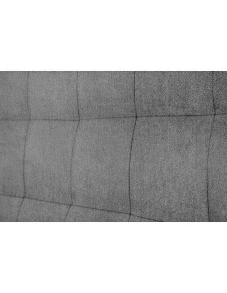 Tête de lit capitonnée en tissu OBED motif carré grise 140 x 120 cm Tête de lit capitonnée en tissu OBED motif carré grise 140 x 120 cm