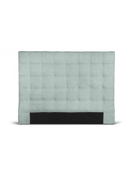 Tête de lit capitonnée en tissu OBED motif carré vert d'eau 140 x 120 cm Tête de lit capitonnée en tissu OBED motif carré vert d'eau 140 x 120 cm