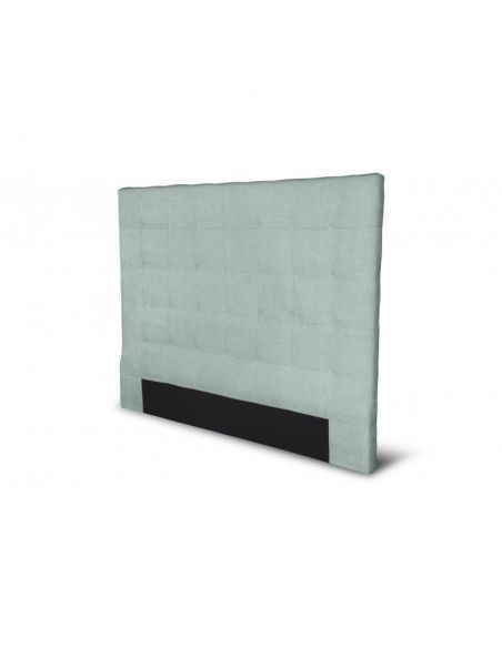 Tête de lit capitonnée en tissu OBED motif carré vert d'eau 140 x 120 cm Tête de lit capitonnée en tissu OBED motif carré vert d'eau 140 x 120 cm