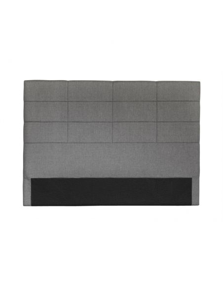 Tête de lit OBED aspect quadrillé en tissu gris Tête de lit OBED aspect quadrillé en tissu gris