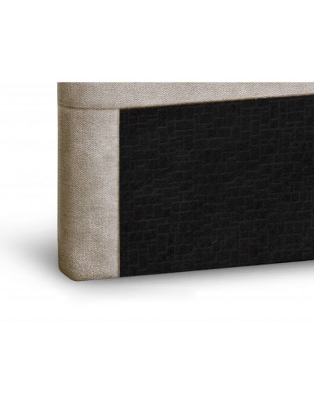 Tête de lit en tissu OBED motif uni couleur beige 140 x 120 cm Tête de lit en tissu OBED motif uni couleur beige 140 x 120 cm