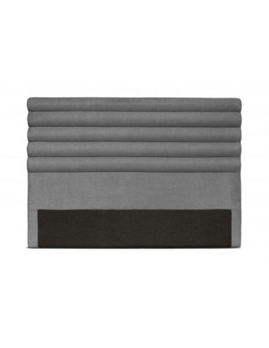 Tête de lit capitonnée en tissu OBED aspect bombé gris 140 x 120 cm
