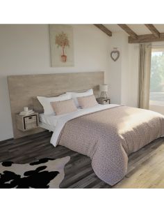 Pack Tête de lit avec 2 chevets en Bois, Coloris Chêne Cigare Brut ou chène clair 2