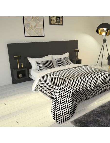 Pack Tête de lit avec 2 chevets en Bois, Coloris Graphite, Collection Hollywood Boulevard