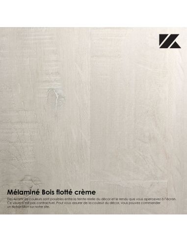 Pack Tête de lit avec 2 chevets en Bois, Coloris Blanc Mat et Bois Flotté Crème  Pack Tête de lit avec 2 chevets en Bois, Coloris Blanc Mat et Bois Flotté Crème