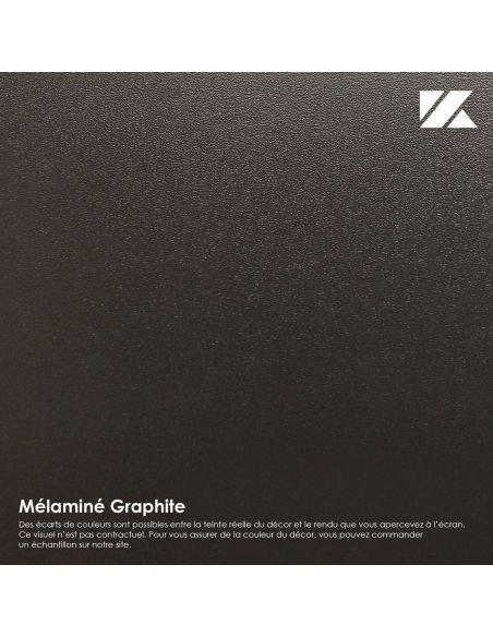 Pack Tête de lit avec 2 chevets en Bois, Coloris Blanc Mat et Graphite.