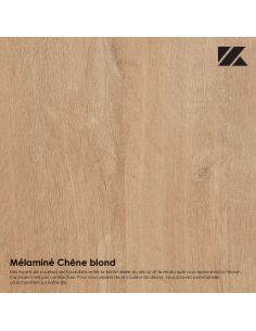 Pack Tête de lit avec 2 chevets en Bois, Chêne Blond Blanc Mat, Collection Amsterdam 2