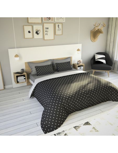 Pack Tête de lit avec 2 chevets en Bois, Blanc Mat et Chêne Blond , Collection Amsterdam Pack Tête de lit avec 2 chevets en Bois, Blanc Mat et Chêne Blond , Collection Amsterdam