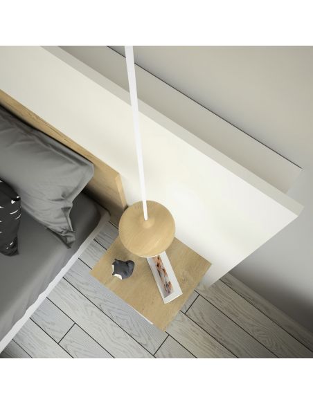 Pack Tête de lit avec 2 chevets en Bois, Blanc Mat et Chêne Blond , Collection Amsterdam Pack Tête de lit avec 2 chevets en Bois, Blanc Mat et Chêne Blond , Collection Amsterdam
