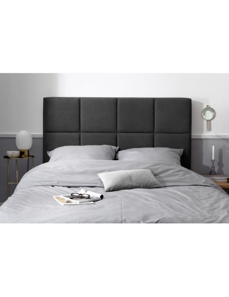 Tête De Lit en Tissu Structurel, Noir, Begonia, Marque Mazzini Sofas Tête De Lit en Tissu Structurel, Noir, Begonia, Marque Mazzini Sofas