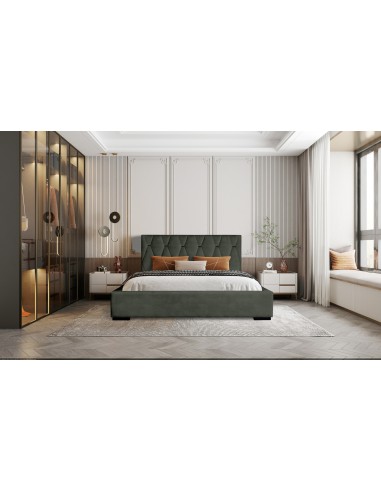 Tête de lit et Sommier DELIA VERT FORET