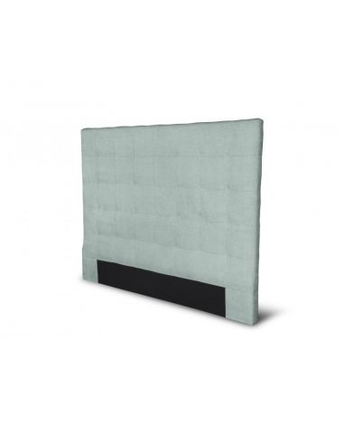 Tête de lit capitonnée en tissu OBED motif carré vert d'eau 140 x 120 cm