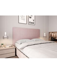Tête de lit OBED aspect quadrillé en tissu Vieux rose 2