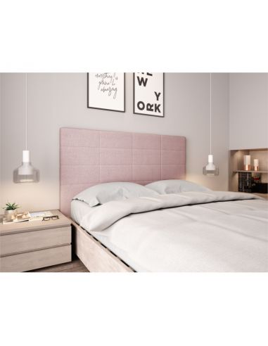 Tête de lit OBED aspect quadrillé en tissu Vieux rose