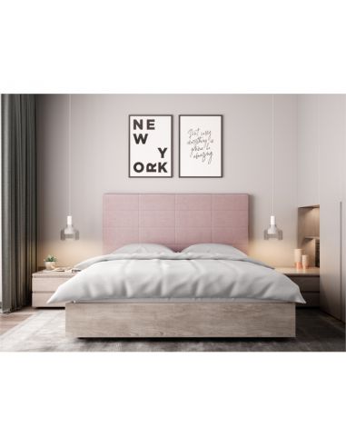 Tête de lit OBED aspect quadrillé en tissu Vieux rose
