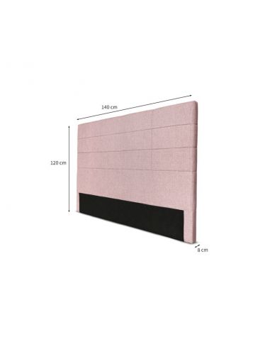 Tête de lit OBED aspect quadrillé en tissu Vieux rose