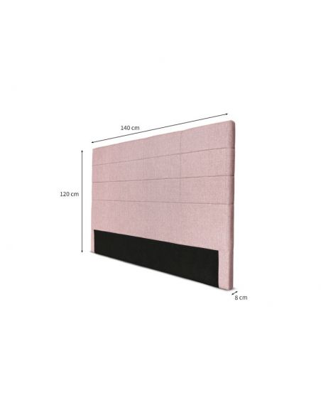Tête de lit OBED aspect quadrillé en tissu Vieux rose