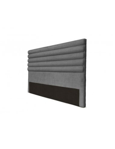Tête de lit capitonnée en tissu OBED aspect bombé gris 140 x 120 cm