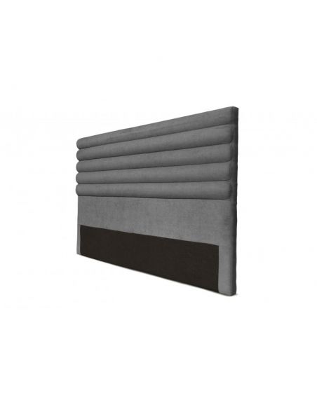 Tête de lit capitonnée en tissu OBED aspect bombé gris 140 x 120 cm