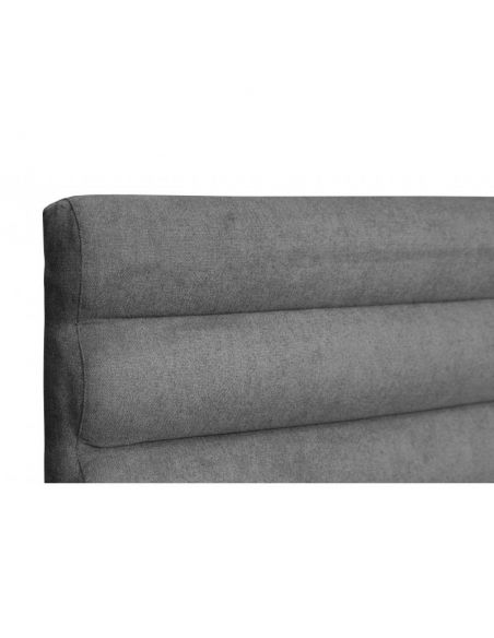 Tête de lit capitonnée en tissu OBED aspect bombé gris 140 x 120 cm