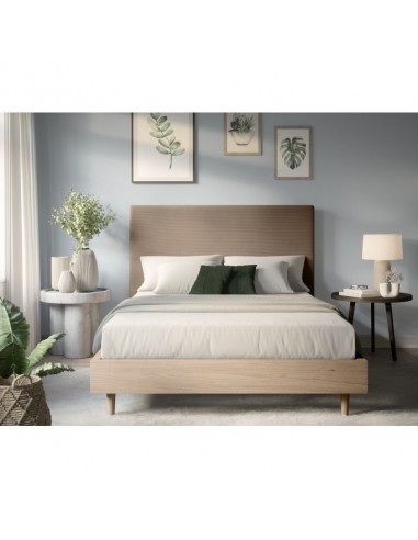 TETE DE LIT VELOURS COTELE LAUREL TAUPE