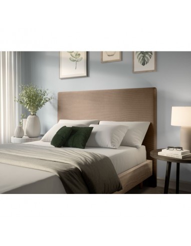 TETE DE LIT VELOURS COTELE LAUREL TAUPE