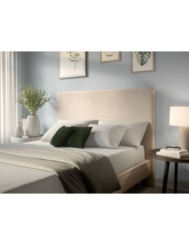 TETE DE LIT VELOURS COTELE LAUREL BEIGE