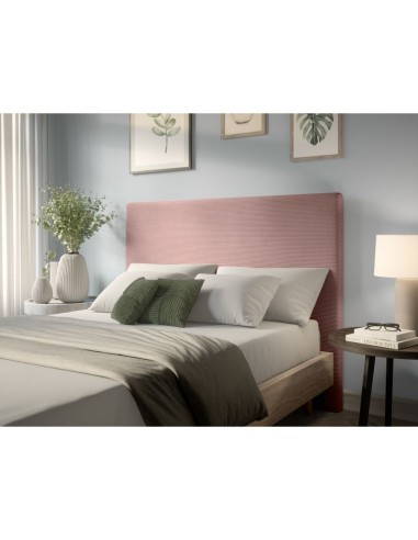 TETE DE LIT VELOURS COTELE LAUREL ROSE