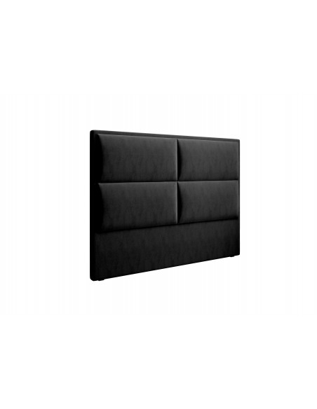 Tête De Lit En Velours, Couleur Noir, Lara, Marque Milo Casa