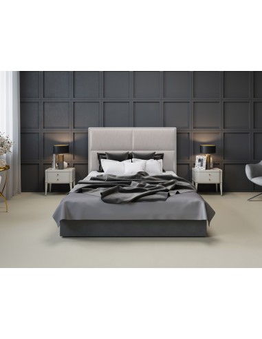 Tête De Lit En Velours, Couleur Beige, Lara, Marque Milo Casa