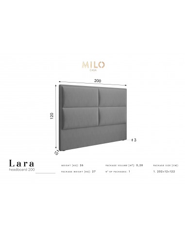 Tête De Lit En Velours, Couleur Beige, Lara, Marque Milo Casa