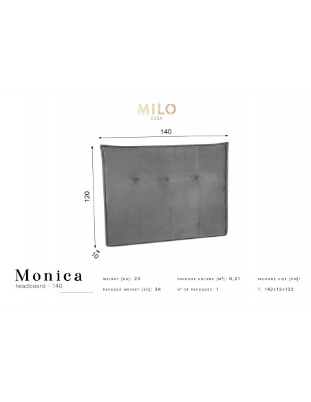 Tête De Lit En Velours, Couleur Beige, Monica, Marque Milo Casa Tête De Lit En Velours, Couleur Beige, Monica, Marque Milo Casa