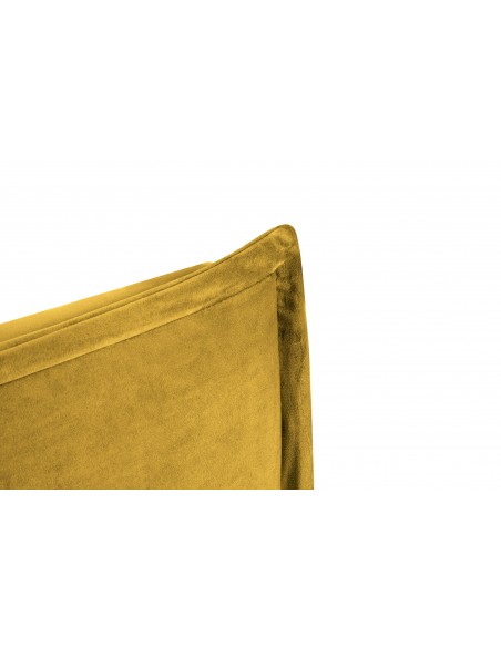 Tête De Lit En Velours, Couleur Jaune, Monica, Marque Milo Casa