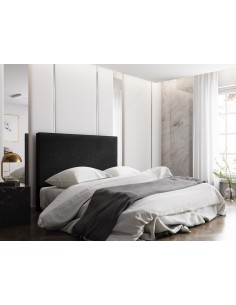 Tête De Lit En Velours, Couleur Noir, Natalia, Marque Milo Casa 2