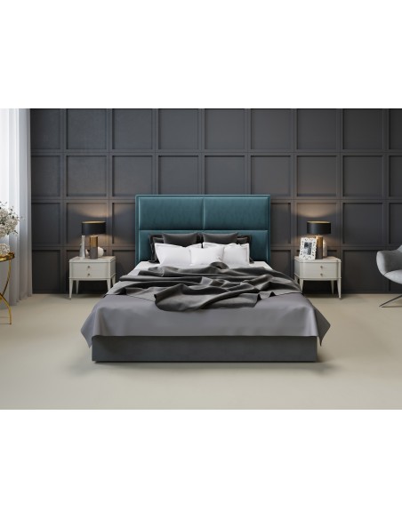 Tête De Lit En Velours, Couleur Pétrole, Lara, Marque Milo Casa Tête De Lit En Velours, Couleur Pétrole, Lara, Marque Milo Casa