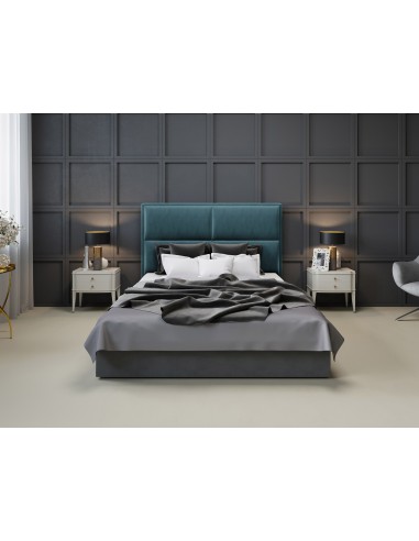 Tête De Lit En Velours, Couleur Pétrole, Lara, Marque Milo Casa