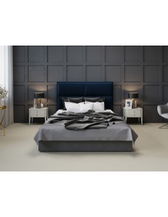 Tête De Lit En Velours, Couleur Bleu Roi, Lara, Marque Milo Casa 2