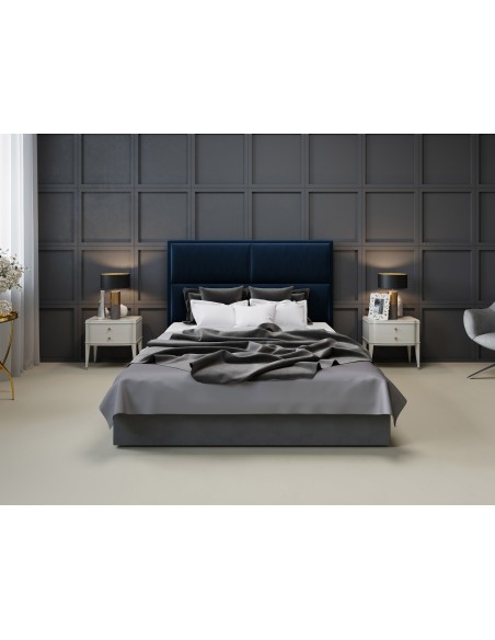 Tête De Lit En Velours, Couleur Bleu Roi, Lara, Marque Milo Casa