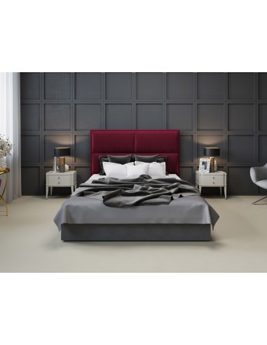 Tête De Lit En Velours, Couleur Bordeaux, Lara, Marque Milo Casa
