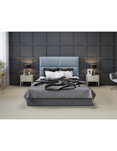 Tête De Lit En Velours, Couleur Bleu Clair, Lara, Marque Milo Casa