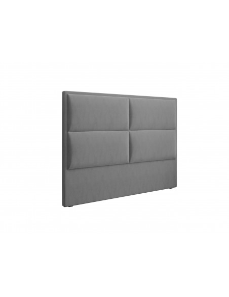 Tête De Lit En Velours, Couleur Gris Clair, Lara, Marque Milo Casa