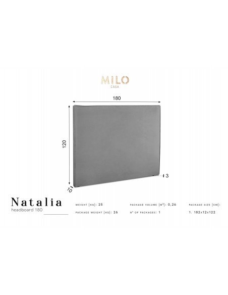 Tête De Lit En Velours, Couleur Lavande, Natalia, Marque Milo Casa