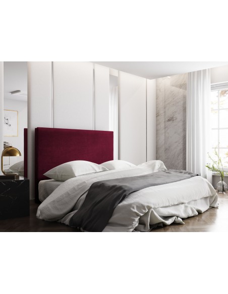 Tête De Lit En Velours, Couleur Bordeaux, Natalia, Marque Milo Casa