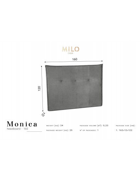 Tête De Lit En Velours, Couleur Gris Foncé, Monica, Marque Milo Casa Tête De Lit En Velours, Couleur Gris Foncé, Monica, Marque Milo Casa