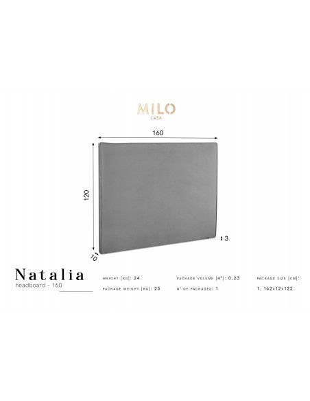 Tête De Lit En Velours, Couleur Bleu Foncé, Natalia, Marque Milo Casa