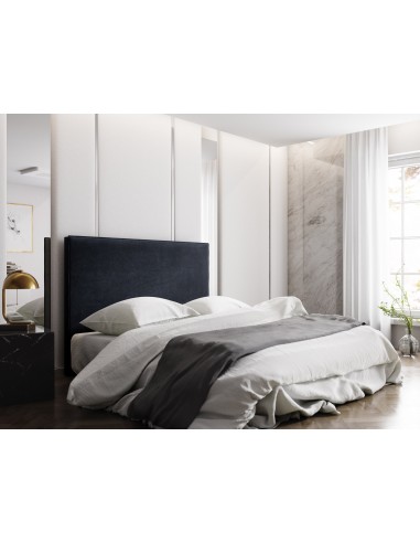 Tête De Lit En Velours, Couleur Bleu Foncé, Natalia, Marque Milo Casa