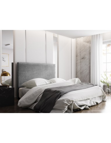 Tête De Lit En Velours, Couleur Gris Clair, Natalia, Marque Milo Casa Tête De Lit En Velours, Couleur Gris Clair, Natalia, Marque Milo Casa